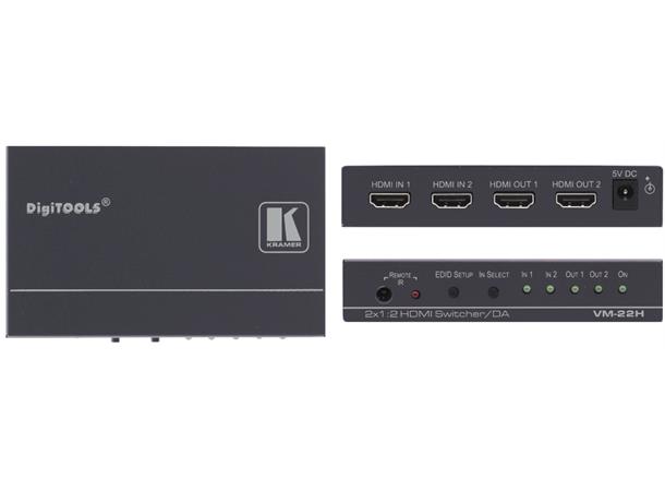 Kramer Switch  2x1:2 HDMI 6.75Gbps EDID IR re-K HDCP 